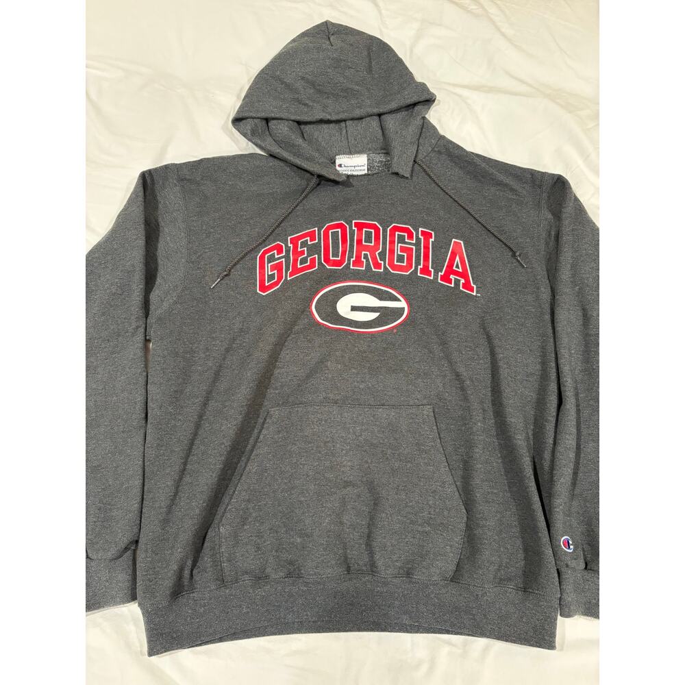 Georgia Bulldogs Dark Heather Gray Champion Pullover Hoodie Size XL